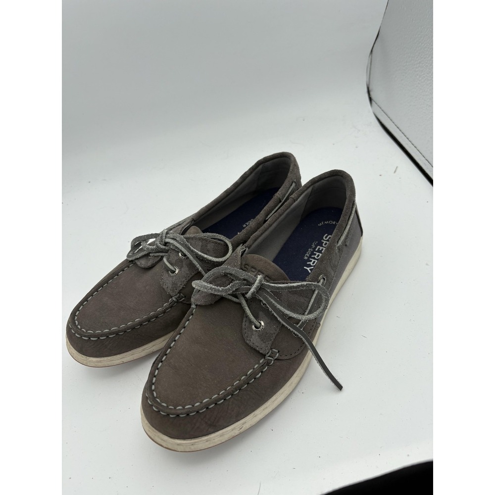 Sperry‎ Top-Sider Shoes Womens Size 7.5 Gray Suede Boat Shoes Memory Foam Casual